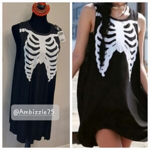 Iron Fist Bone in Trapeze Dress Goth Grunge Horror Rave Festival Wear